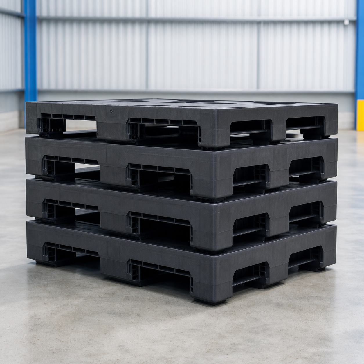 Heavy-duty plastic pallets